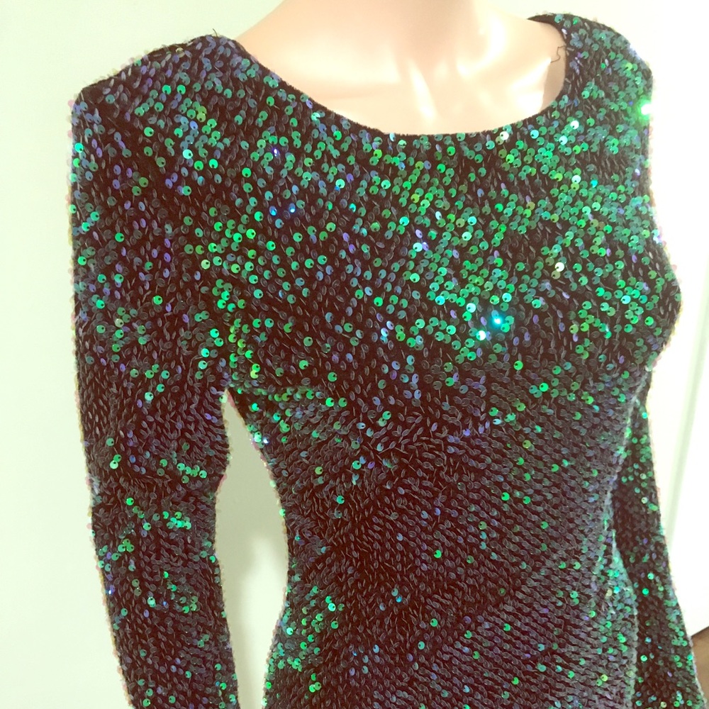 Topshop Emerald sequin dress